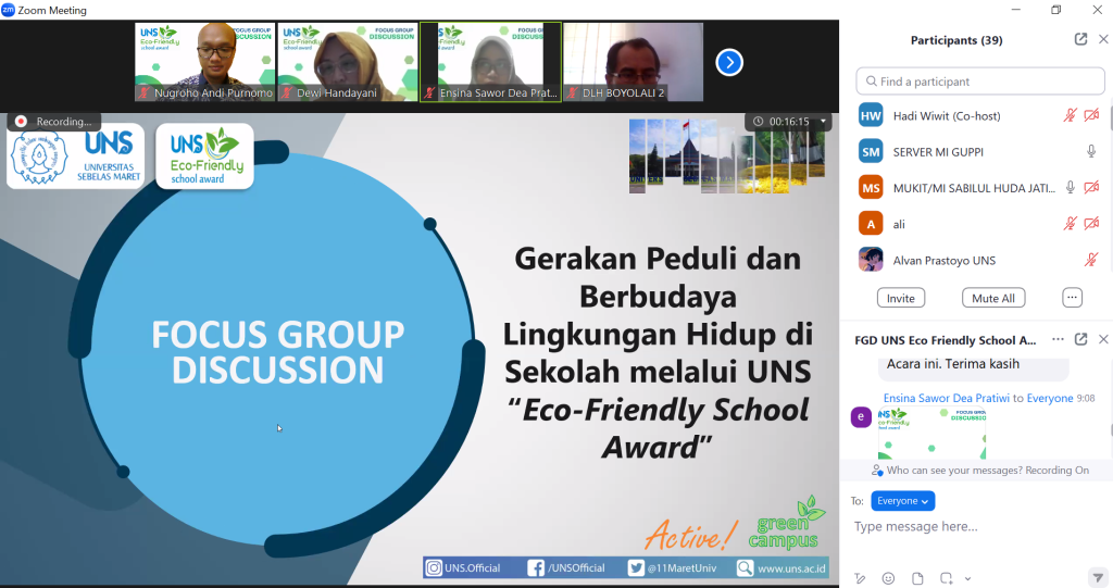 Focus Group Discussion UNS Eco-Friendly School Award